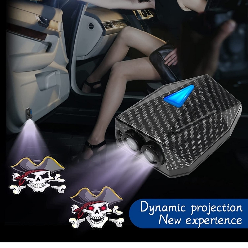 New Skull Pirate Car car door projector lights.Easy To Install No Tools needed
